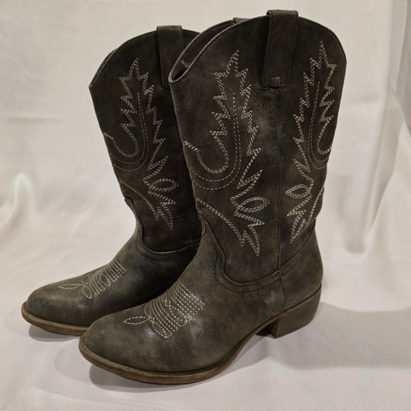 Xappeal Womens Gray Western Cowboy Boots Size 6.5 M All Man Made Materials - Picture 2 of 7